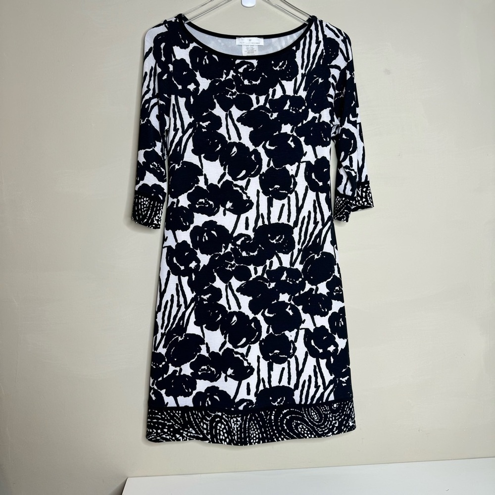 Papillion Blanc Black And White Floral Mini Dress